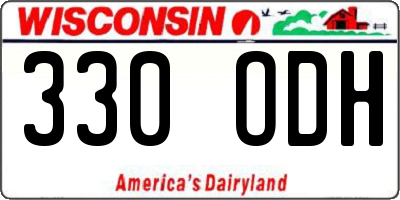 WI license plate 330ODH