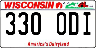 WI license plate 330ODI