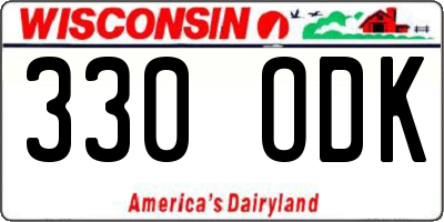 WI license plate 330ODK