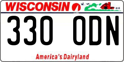 WI license plate 330ODN