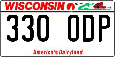 WI license plate 330ODP