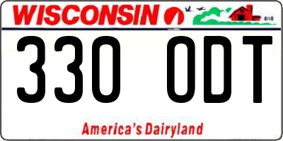 WI license plate 330ODT