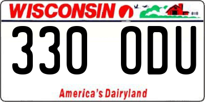 WI license plate 330ODU