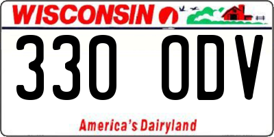 WI license plate 330ODV