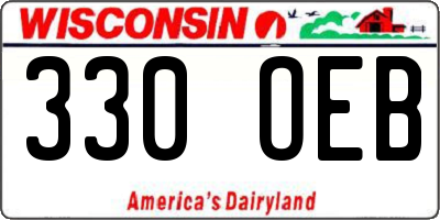 WI license plate 330OEB