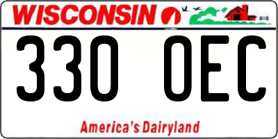 WI license plate 330OEC