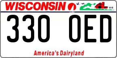 WI license plate 330OED