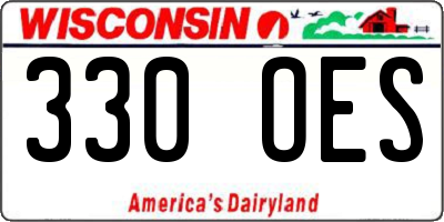 WI license plate 330OES