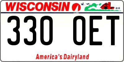 WI license plate 330OET