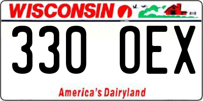 WI license plate 330OEX