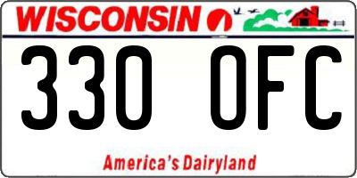 WI license plate 330OFC