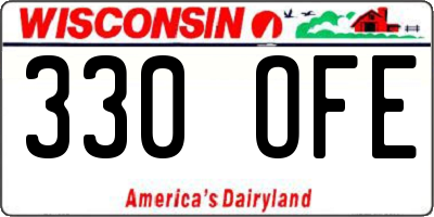 WI license plate 330OFE