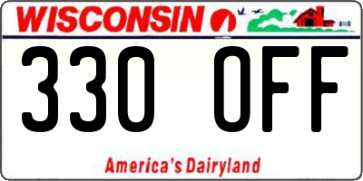 WI license plate 330OFF