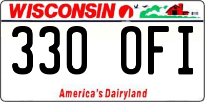 WI license plate 330OFI