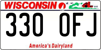 WI license plate 330OFJ