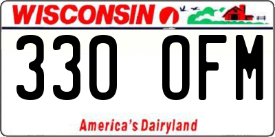 WI license plate 330OFM