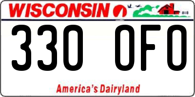 WI license plate 330OFO