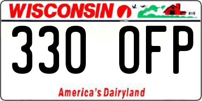 WI license plate 330OFP