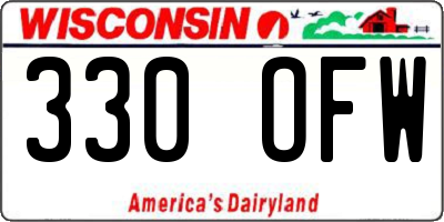 WI license plate 330OFW