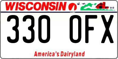 WI license plate 330OFX
