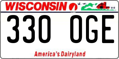 WI license plate 330OGE