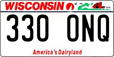WI license plate 330ONQ