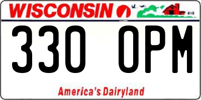 WI license plate 330OPM