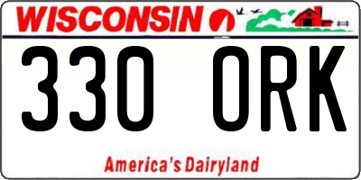 WI license plate 330ORK