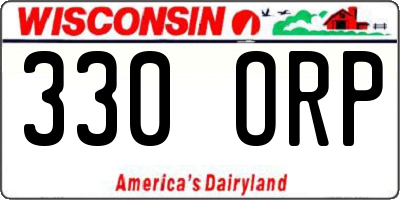WI license plate 330ORP