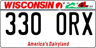WI license plate 330ORX