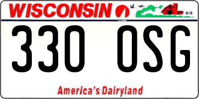 WI license plate 330OSG