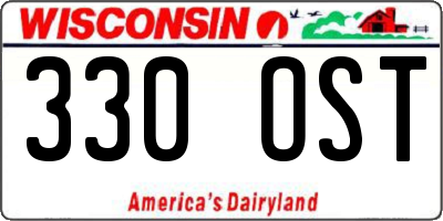 WI license plate 330OST