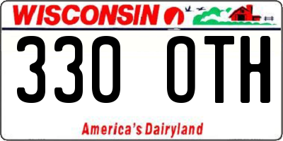 WI license plate 330OTH
