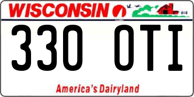 WI license plate 330OTI