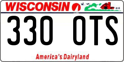 WI license plate 330OTS