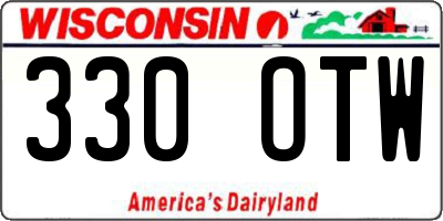 WI license plate 330OTW