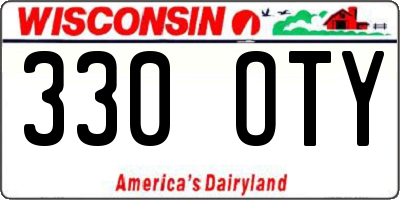 WI license plate 330OTY