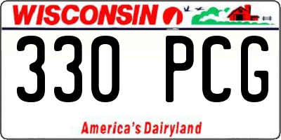 WI license plate 330PCG