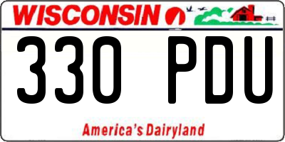WI license plate 330PDU