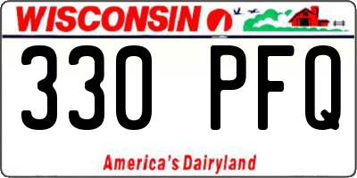 WI license plate 330PFQ