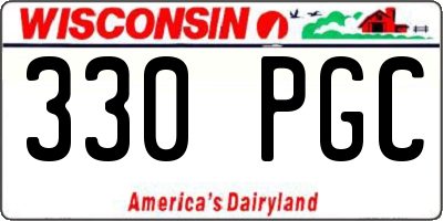 WI license plate 330PGC