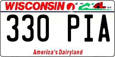 WI license plate 330PIA