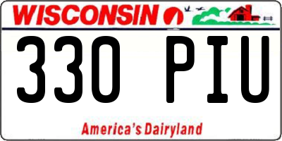 WI license plate 330PIU