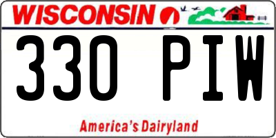 WI license plate 330PIW