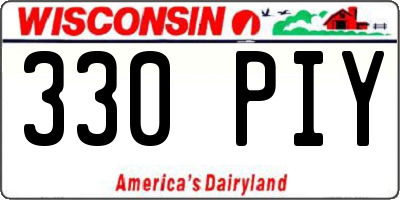 WI license plate 330PIY