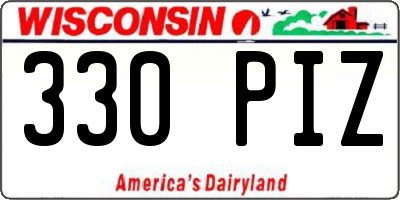 WI license plate 330PIZ