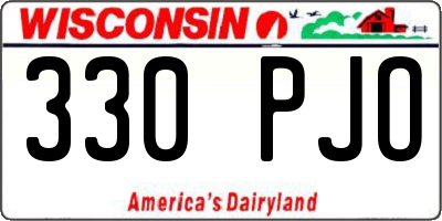 WI license plate 330PJO