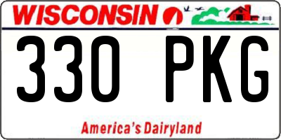 WI license plate 330PKG