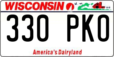 WI license plate 330PKO