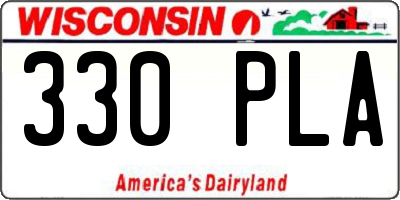 WI license plate 330PLA